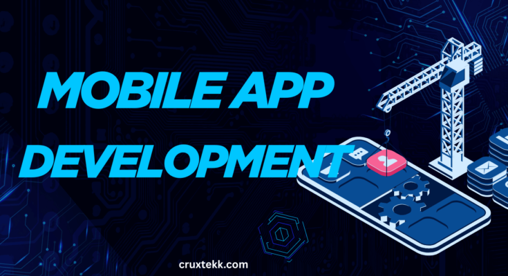 Mobile app development lifecycle infographic
